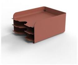 ALBA Irattálca, fém, 3 részes, ALBA, terrakotta (IAL36) - webpapir