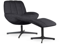Atreve Luna Forgó Fotel Lábtartóval Fekete