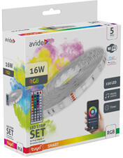 Avide Színváltós LED szalag szett: 5 méter RGB, adapter, 44 gombos távirányító + Smart Wi-Fi vezérlés (ALSB5050RGBTUYA44-5M)