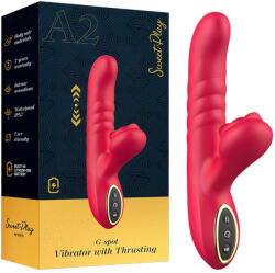 Sweet Play - 2in1 lökő és csiklóizgató vibrátor (pink) - vagyaim