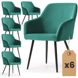 AKORD AKORD Estelle tapicerowane szék welur palackzöld fekete lábakkal (AKO-6xESTELLE-BGB)