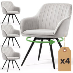 AKORD AKORD TURNO forgószék welur szürke fekete lábakkal 4 db-os szett (AKO-4xTURNO-GRB)