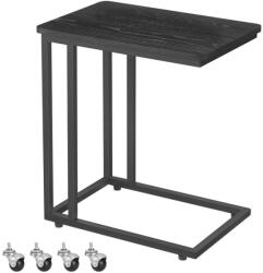 VASAGLE Modern Görgős Kisasztal Fekete Acélvázzal (EUZ-LNT050B56)