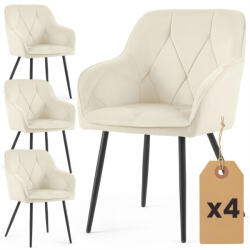 AKORD AKORD DIAMANTE kárpitozott szék welúr krém fekete lábak (AKO-4xDIAMANTE-CRB)