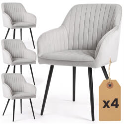 AKORD AKORD Florence tapicerowane szék bársony szürke fekete lábakkal 4 db-os szett (AKO-4xFLORENCE-GRB)