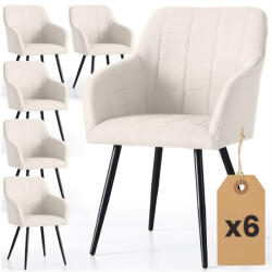 AKORD AKORD LUXANO Kárpitozott Szék Lumos Krém Fekete Lábakkal 6 db (AKO-6xLUXANO-BEBS22)