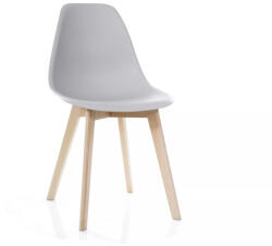 SIGNAL MEBLE Moris Skandináv PP Műanyag Szék Világosszürke Bükkfa Lábakkal