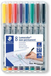 STAEDTLER Alkoholmentes marker készlet, OHP, 1 mm, STAEDTLER "Lumocolor® 315", 8 különböző szín (TS315WP8) - tintasziget