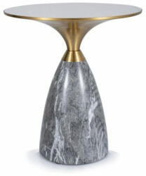 Signal Leo Luxus Kerek Márvány Hatású Kerámia Dohányzóasztal Fehér-Arany