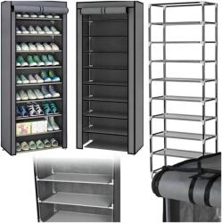 RG Mobil textil cipősszekrény, 9 polccal, 160 x 60 x 30 cm, szürke, RG 1966 (RC-K-1966)