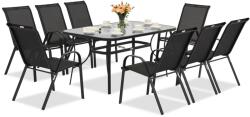 Garden Point Modena fekete fém kerti bútorszett 8 személyes Garden Point (GAP1073-8)
