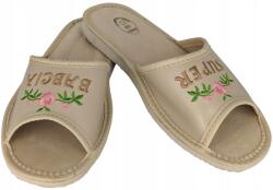 Baffiks Topánka Nagymama Napjára Női Babák Bőr Papucs Karácsonyi Ajándék (D21-SB-ecri) - allegro - 3 285 Ft