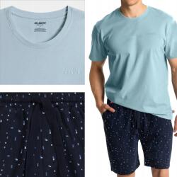 Atlantic férfi rövid ujjú pizsama rövid nadrág Nmp kék világos L (NMP-385 NIEJ/GRA)