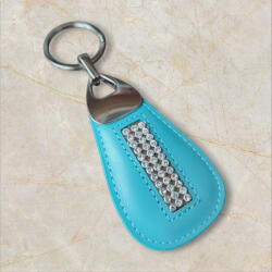 Zellia Női bőr kulcstartó kristályokkal díszítve világoskék (z-3814-lblue)