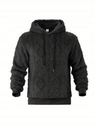  Férfi nehézsúlyú polár kapucnis pulóver laza szabású, V-nyakú pulóver, XL