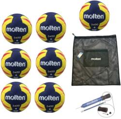 Molten Pachet 7 mingi handbal Molten H3X3400 aprobate IHF, marime 3 + pompa si sac (7xH3X3400-DHP-SPB)