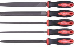 EXTOL PREMIUM 5 év fémreszelő klt. , 5 db (lapos, félkerek, kerek, háromszög, négyszög), 200mm, T12 acél, vágat 2, finom, TPR gumis műa (8803611)