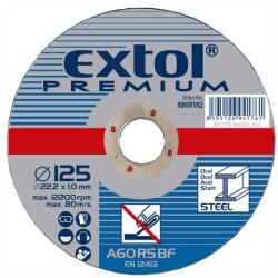 Extol vágókorong acélhoz/inoxhoz, kék; 125×1×22, 2mm, max 12200 ford/perc, (darabáras, de csak ötösével rendelhető) (8808102)