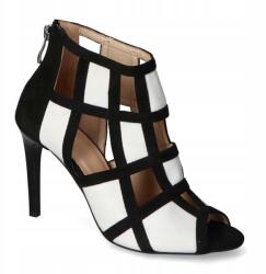 DAMISS Bokacsizma Damiss DS-271 fehér/fekete velúr 37 (DS-271 Białe lico/Czarny zamsz)