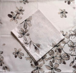  Textil szalvéta - 30x30cm / barna bokréta