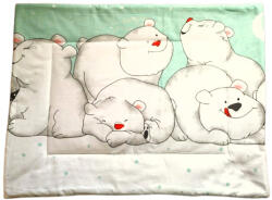  Menta zöld alapon jegesmedvés ovis lapos párna 38x48 cm - 100% pamut borítás