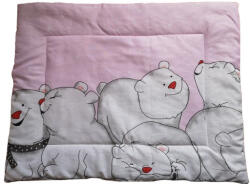  Rózsaszín alapon jegesmedvés ovis lapos párna 38x48 cm - 100% pamut borítás