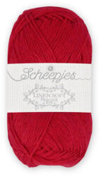 Scheepjes Linen Soft 633 - piros len tartalmú fonal