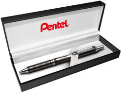 Pentel Rollertoll 0, 35mm, fém fekete test, Pentel Energel BL407-A-A, írásszín kék