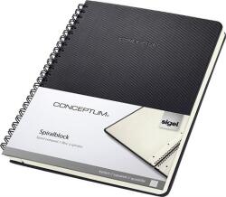 Sigel Spirálfüzet, exkluzív, A5, kockás, 80 lap, keményfedeles, SIGEL „Conceptum, fekete (SICO822)
