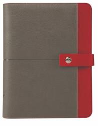 SATURNUS Kalendárium, gyűrűs, betétlapokkal, „L, műbőr, SATURNUS, „426, szürke-piros (NKL226SZP)