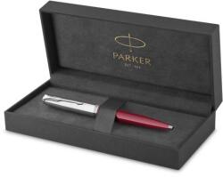 Parker Golyóstoll, 0, 7 mm rotációs, ezüst színű klip, piros tolltest, PARKER „Royal 51 Core, fekete (ICPRCPI)