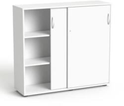 MAYAH Szekrény, 3 rendező magas, tolóajtós, polcos, MAYAH „Freedom SV-13, fehér (IBXSZ13F)