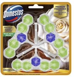 Domestos WC frissítő blokk, 3 db-os, DOMESTOS „Aroma Lux, fehér rózsabimbó és teafa olaj (KHT1174)