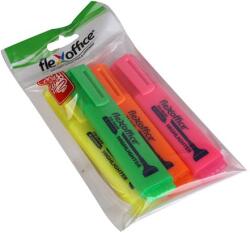 FlexOffice Szövegkiemelő készlet, 1-4 mm, FLEXOFFICE „HL05, 4 különböző szín (FOHL05V4)