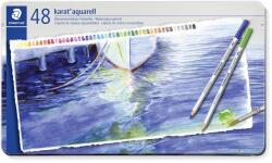 STAEDTLER Akvarell ceruza készlet, hatszögletű, fém doboz, STAEDTLER „Karat® aquarell 125, 48 különböző szín (TS125M48)