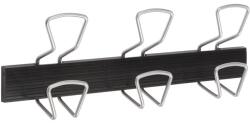 ALBA Ruhafogas, fali, fém, 3 db fém akasztóval, ALBA, fekete/ezüst (BAF57)