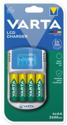 VARTA Elemtöltő, AA ceruza/AAA mikro, 4×2600 mAh AA, LCD kijelző, 12V USB, VARTA (VTL06)