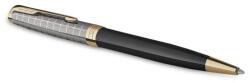 Parker Golyóstoll, 1 mm, metál fekete tolltest, arany klip, PARKER „Royal Sonnet Premium, fekete (ICPRSPFKA)