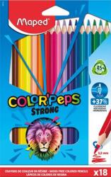 Maped Színes ceruza készlet, háromszögletű, MAPED „Color`Peps Strong, 18 különböző szín (IMA862718)