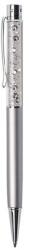 Art Crystella Golyóstoll, ezüst, felül fehér SWAROVSKI® kristállyal töltve, 14 cm, ART CRYSTELLA® (TSWGT230) - becsiirodaker
