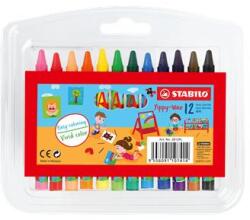 STABILO Zsírkréta, műanyag dobozban, STABILO „Yippy-wax, 12 különböző szín (TST2812PLP)