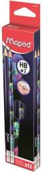 Maped Grafitceruza radírral, HB, háromszögletű, MAPED „Deepsea Paradise, 12 darab (IMA851802)