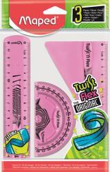 Maped Vonalzókészlet, műanyag, törhetetlen, 3 darabos, MAPED „Twist`n Flex (IMA895024)