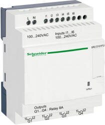Schneider Electric Zelio Logic programozható relé, kompakt, kijelző nélkül, 6 DI, 4 DO relés, 230 VAC SR2D101FU