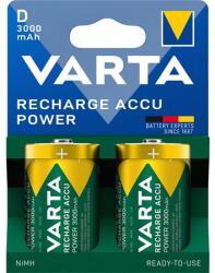 VARTA Tölthető elem, D góliát, 2x3000mAh, előtöltött, műanyagmentes, VARTA „Power (VAKU09R)