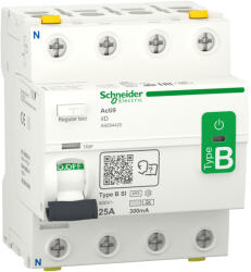 Schneider Electric ACTI9 iID áram-védőkapcsoló, B-SI osztály, 4P, 25A, 300mA A9Z64425