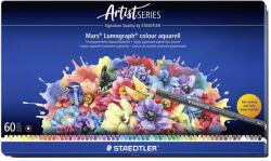 STAEDTLER Akvarell színes ceruza készlet, hatszögletű, fémdobozos, STAEDTLER „Mars® Lumograph® 104, 60 különböző szín (TS104M60)