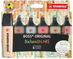 STABILO Szövegkiemelő készlet, 2-5 mm, STABILO „BOSS original NatureCOLORS, 6 különböző szín (TS70622)