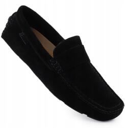 Big Star Férfi bőr mokaszin félcipő fekete Big Star RR174049 44 (RR174049)