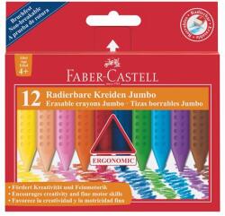 Faber-Castell Zsírkréta, háromszögletű, FABER-CASTELL „Jumbo Grip, 12 különböző szín (TFC122540)